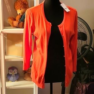 NWT Orange Button Up Cardigan